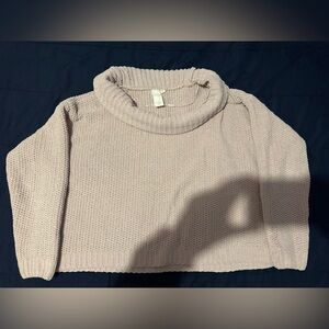 Pink knit almost like off-shoulders sweater. (Light Pink)